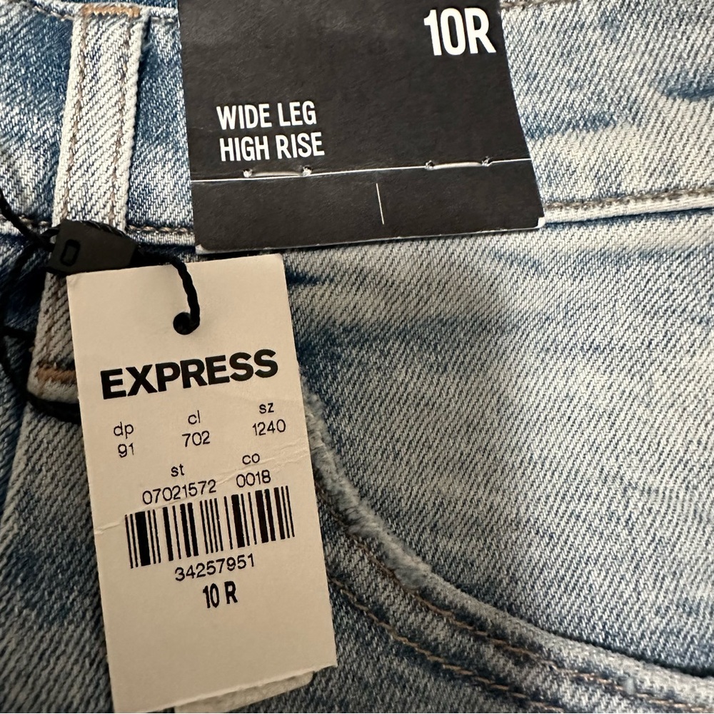 Express Wide Leg High Rise Jeans size 10 R - Picture 5 of 12